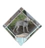 Weimaraner, Grey Ghost - crystal cube with a photo, photo of a horse in crystal, cubic paperweight from Art-Dog brand