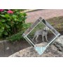 Braque de Weimar, Weimaraner - un cube de cristal avec une photo, une photo de cheval dans le cristal, un presse-papiers cubique de la marque Art-Dog