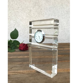 Weimaraner, Grey Ghost - glass clock with a photo, photo of a dog in crystal, personalized standing office clock by Art-Dog brand