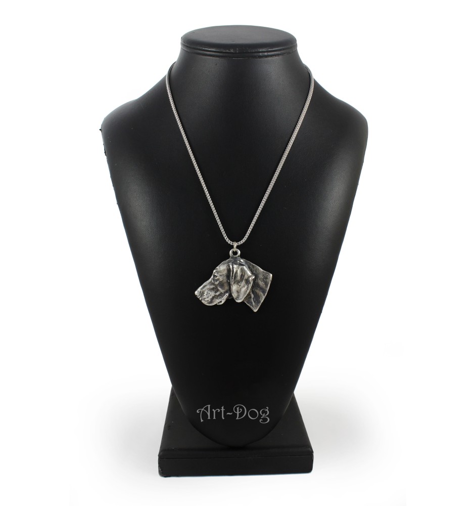 Braque de Weimar, Weimaraner - un collier avec un chien, un pendentif de chien sur une chaîne en argent, un bijou unique de la marque Art-Dog
