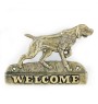 Braque de Weimar, Weimaraner - une plaque de porte avec un chien, une plaque de bienvenue en laiton, une enseigne exceptionnelle avec l'inscription Welcome de la marque Art-Dog
