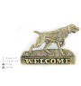 Braque de Weimar, Weimaraner - une plaque de porte avec un chien, une plaque de bienvenue en laiton, une enseigne exceptionnelle avec l'inscription Welcome de la marque Art-Dog