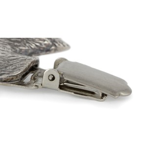 Braque de Weimar, Weimaraner - broche avec pince, support pour numéro de départ, épingle argentée pour exposition de chiens de la marque Art-Dog