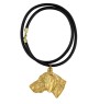 Braque de Weimar, Weimaraner - porte-clés et collier avec chien dans une boîte, produit plaqué or de haute qualité, marque Art-Dog