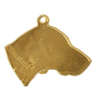 Braque de Weimar, Weimaraner - porte-clés et collier avec chien dans une boîte, produit plaqué or de haute qualité, marque Art-Dog