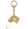 Braque de Weimar, Weimaraner - porte-clés et collier avec chien dans une boîte, produit plaqué or de haute qualité, marque Art-Dog