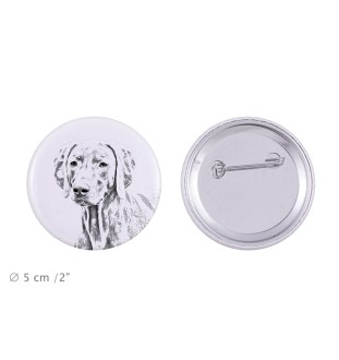 Weimaraner, Weimaraner Vorstehhund - Anstecknadel mit Ihrem Hund, fügen Sie Ihr eigenes Foto hinzu, Marke Art-Dog