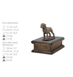 Weimaraner, Grey Ghost - urn for dog ashes, classic urn with a statuette, elegant urn with a dog by Art-Dog brand