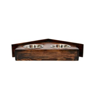 Braque de Weimar, Weimaraner - support en bois avec des bols pour chien, bols pour chien décoratifs, cadeau pour l'adoption d'un chien de la marque Art-Dog