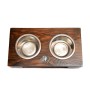 Weimaraner, Grey Ghost - wooden stand with bowls for a dog, steel dog bowls, a gift for adopting a dog from the Art-Dog brand