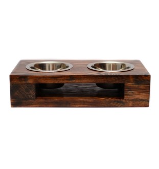 Braque de Weimar, Weimaraner - support en bois avec des bols pour chien, bols pour chien en acier, cadeau pour l'adoption d'un chien de la marque Art-Dog