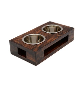 Braque de Weimar, Weimaraner - support en bois avec des bols pour chien, bols pour chien en acier, cadeau pour l'adoption d'un chien de la marque Art-Dog