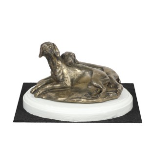 Weimaraner, Grey Ghost - dog figurine, figure on a white base, trophy for Art-Dog dog show exhibition