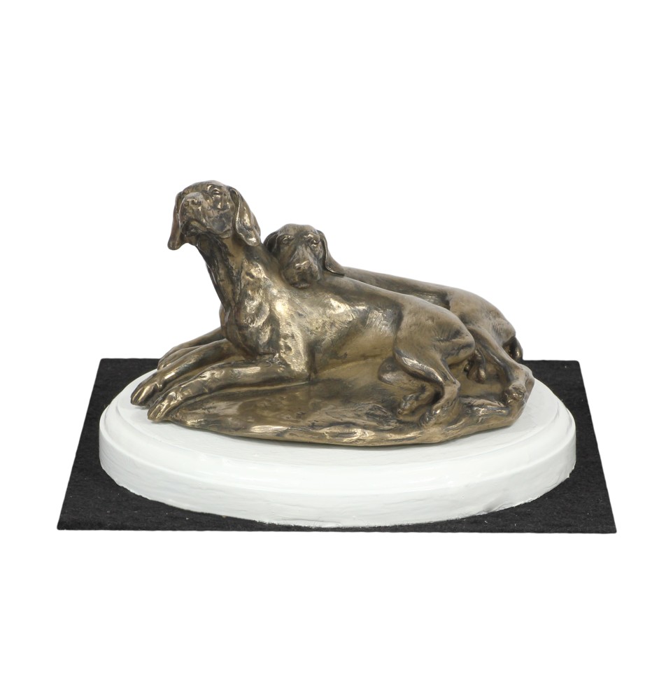 Wyżeł weimarski statuetka na białym drewnie Art-Dog