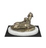 Weimaraner, Grey Ghost - dog figurine, statue on white marble, trophy for Art-Dog dog show exhibition