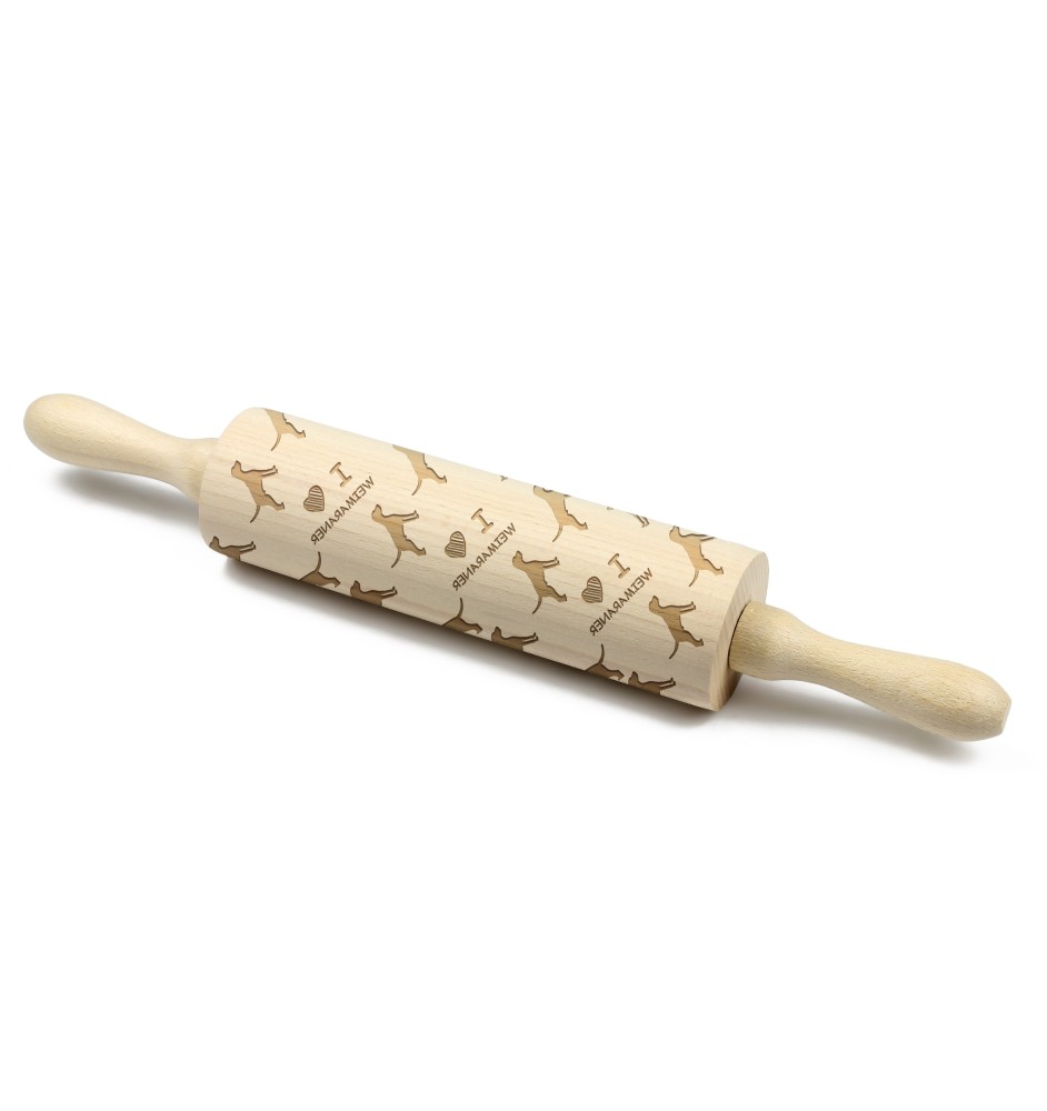 Weimaraner, Grey Ghost - rolling pin for dough with a dog, patterned rolling pin for ceramics, a gift for a cook from the Art-Dog brand