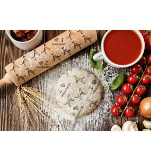 Weimaraner, Grey Ghost - rolling pin for dough with a dog, patterned rolling pin for ceramics, a gift for a cook from the Art-Dog brand
