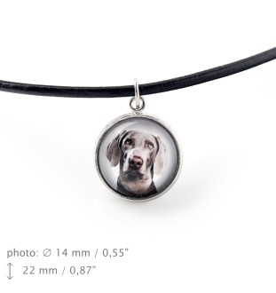 Weimaraner, Weimaraner Vorstehhund - Schmuck mit Ihrem Foto-Box, Halskette und Ohrringe-Set, personalisierte Produkte der Marke Art-Dog.