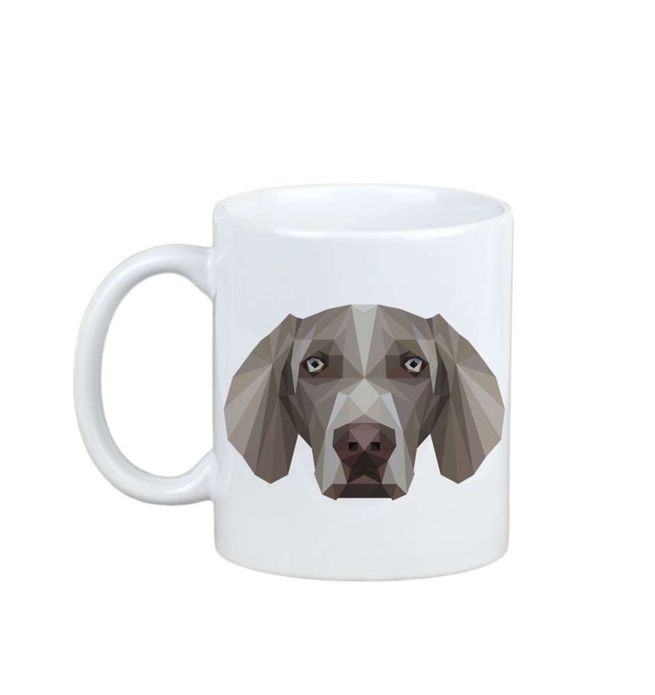 Braque de Weimar, Weimaraner - tasse avec une photo et un motif de chien géométrique Art-Dog