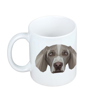 Braque de Weimar, Weimaraner - tasse avec une photo et un motif de chien géométrique Art-Dog