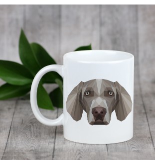 Braque de Weimar, Weimaraner - tasse avec une photo et un motif de chien géométrique Art-Dog
