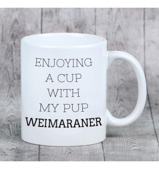 Braque de Weimar, Weimaraner - tasse avec une photo et un motif de chien géométrique Art-Dog