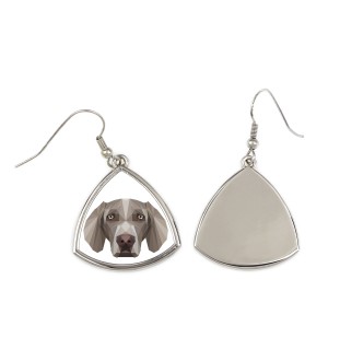 Wyżeł weimarski kolczyki geometryczny Art-Dog