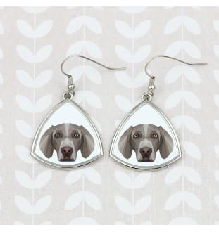 Wyżeł weimarski kolczyki geometryczny Art-Dog