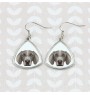 Braque de Weimar, Weimaraner - boucles d'oreilles avec une photo et un motif de chien géométrique Art-Dog