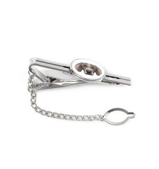 Weimaraner, Grey Ghost - geometric tie clip with a picture and inscription from Art-Dog