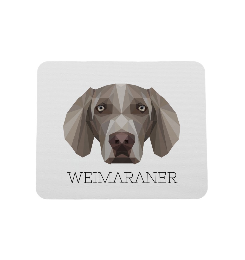 Weimaraner, Grey Ghost - geometric mouse pad with a picture and text by Art-Dog
