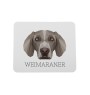 Braque de Weimar, Weimaraner - tapis de souris géométrique avec photo et inscription Art-Dog