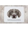 Braque de Weimar, Weimaraner - tapis de souris géométrique avec photo et inscription Art-Dog