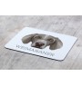Weimaraner, Grey Ghost - geometric mouse pad with a picture and text by Art-Dog