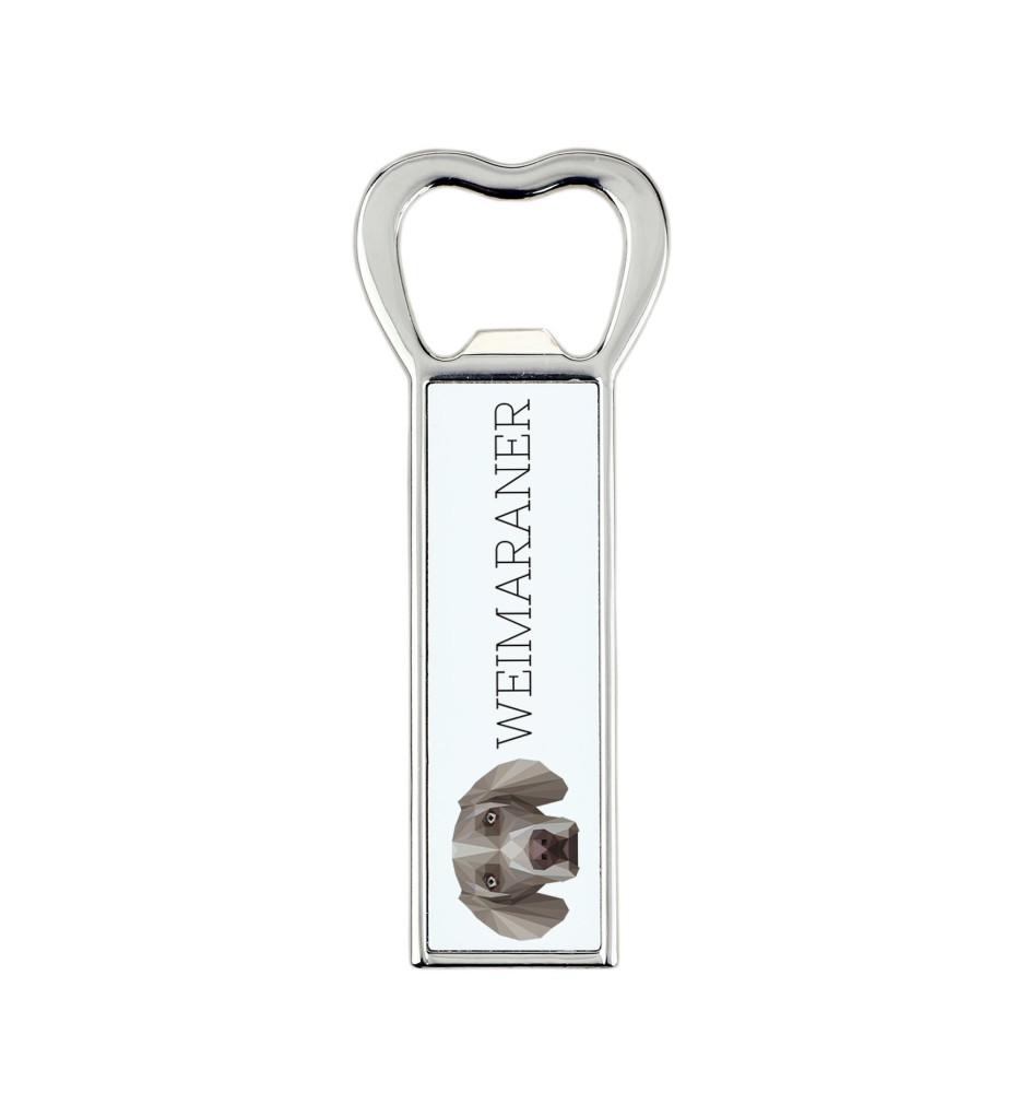 Braque de Weimar, Weimaraner - ouvre-bouteille avec une image et une inscription pour la bière Art-Dog