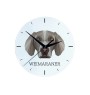 Braque de Weimar, Weimaraner - horloge murale géométrique avec photo et logo de la marque Art-Dog