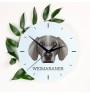Weimaraner, Weimaraner Vorstehhund - geometrische Wanduhr mit Bild und Aufschrift der Marke Art-Dog