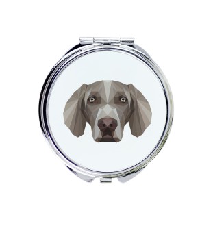 Weimaraner, Weimaraner Vorstehhund - Spiegel mit Foto und geometrischem Aufdruck der Marke Art-Dog
