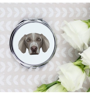 Weimaraner, Weimaraner Vorstehhund - Spiegel mit Foto und geometrischem Aufdruck der Marke Art-Dog