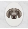 Weimaraner, Grey Ghost - a plate with a geometric design and the brand name Art-Dog