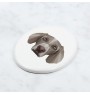 Weimaraner, Grey Ghost - a plate with a geometric design and the brand name Art-Dog