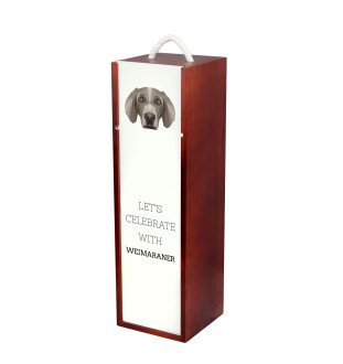 Braque de Weimar, Weimaraner - une boîte géométrique avec une photo et un texte pour le vin de la marque Art-Dog