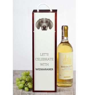 Braque de Weimar, Weimaraner - une boîte géométrique avec une photo et un texte pour le vin de la marque Art-Dog
