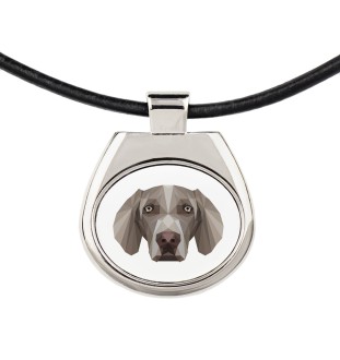 Wyżeł weimarski naszyjnik geometryczny Art-Dog