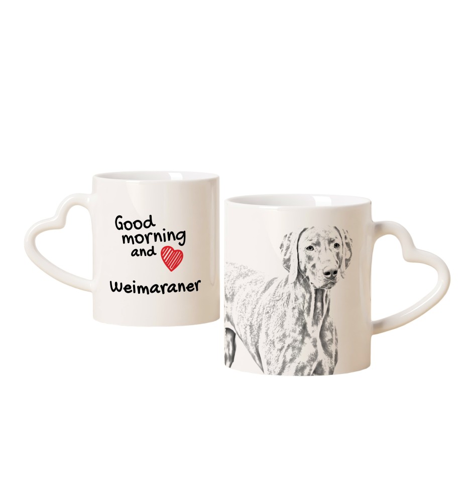 Braque de Weimar, Weimaraner - tasse avec chien, une tasse adorable avec une anse en forme de cœur, un cadeau universel de la marque Art-Dog