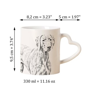 Weimaraner, Grey Ghost - cup with a dog, adorable cup with a heart-shaped handle, universal gift from the Art-Dog brand