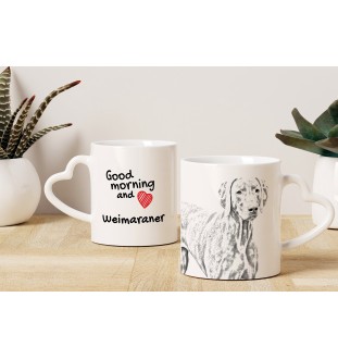 Weimaraner, Grey Ghost - cup with a dog, adorable cup with a heart-shaped handle, universal gift from the Art-Dog brand
