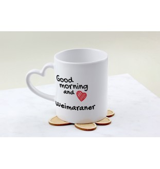 Wyżeł weimarski kubek z psem good morning serce Art-Dog