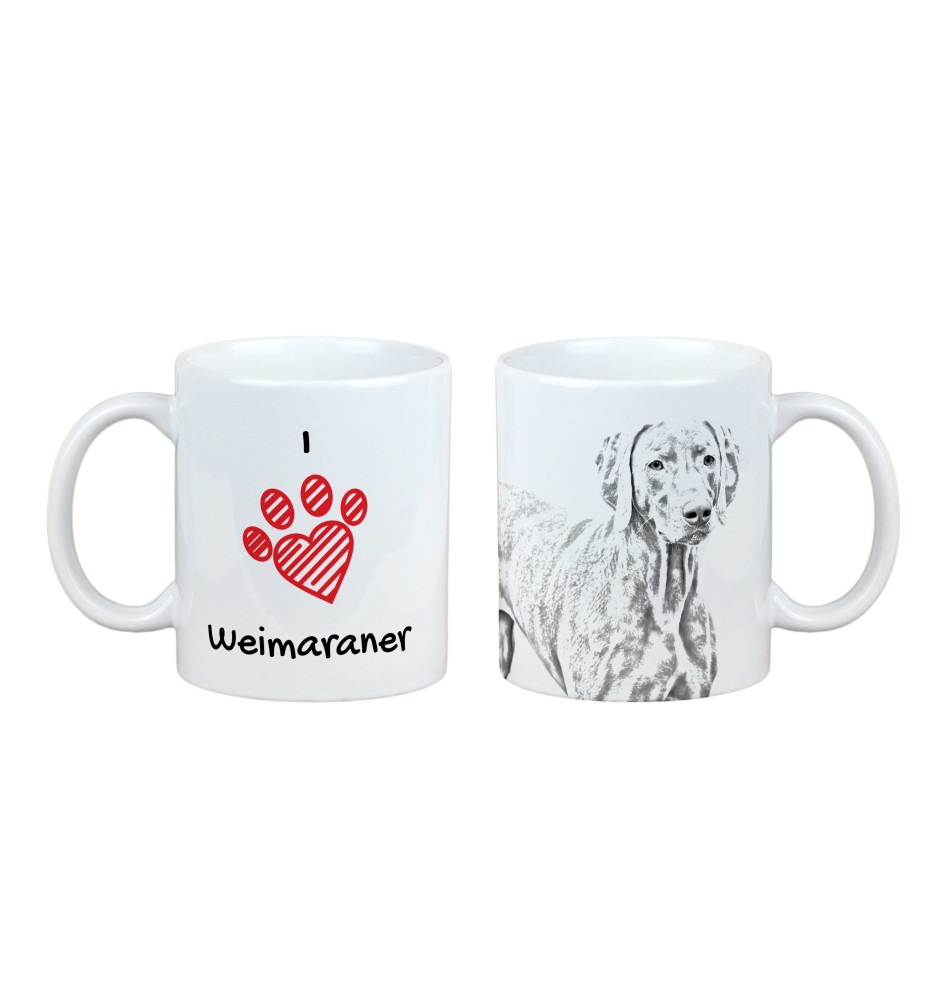 Wyżeł weimarski kubek z psem I love Art-Dog