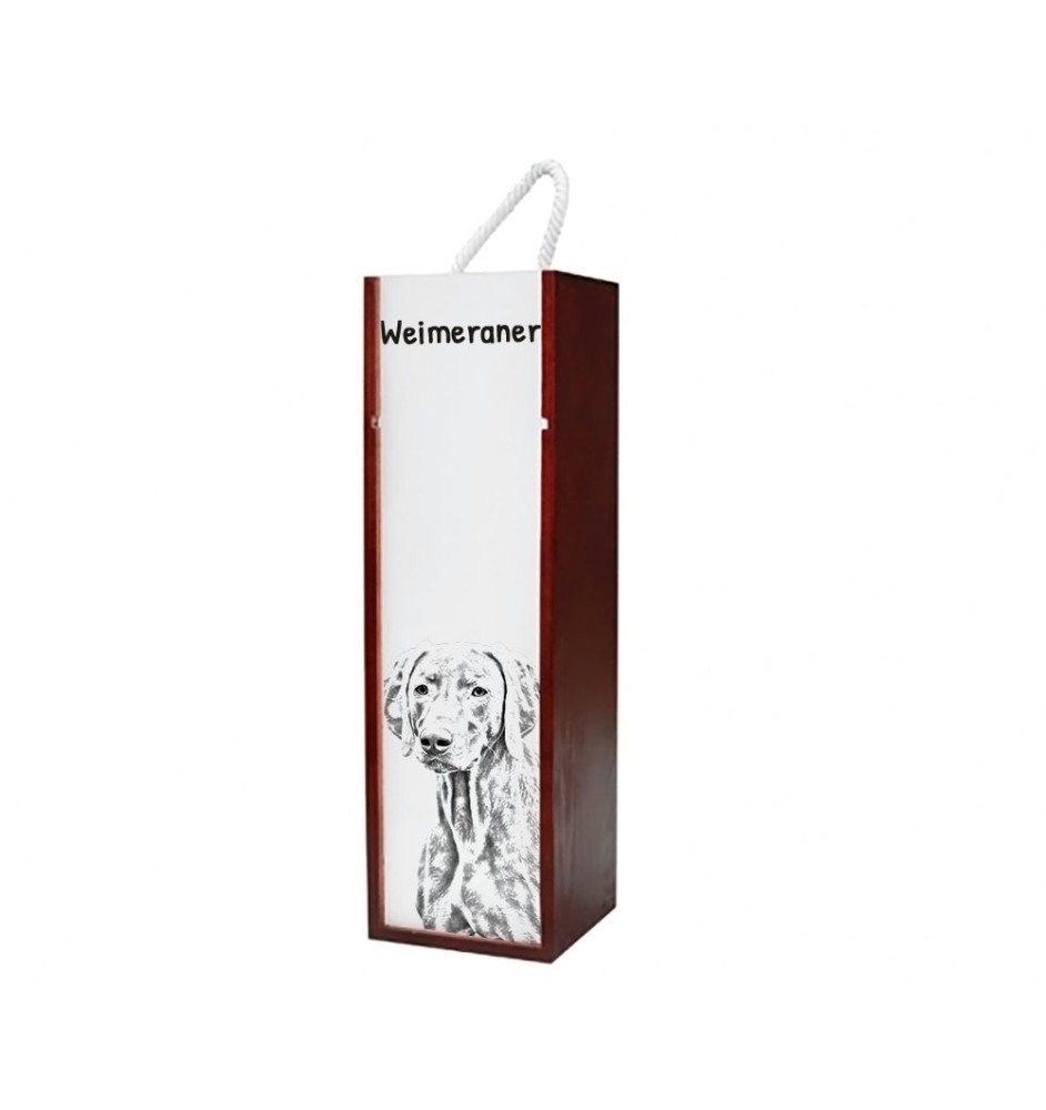 Weimaraner, Weimaraner Vorstehhund - Weinbox mit Hund, Alkoholbox mit Grafik, personalisierte Geschenkbox der Marke Art-Dog